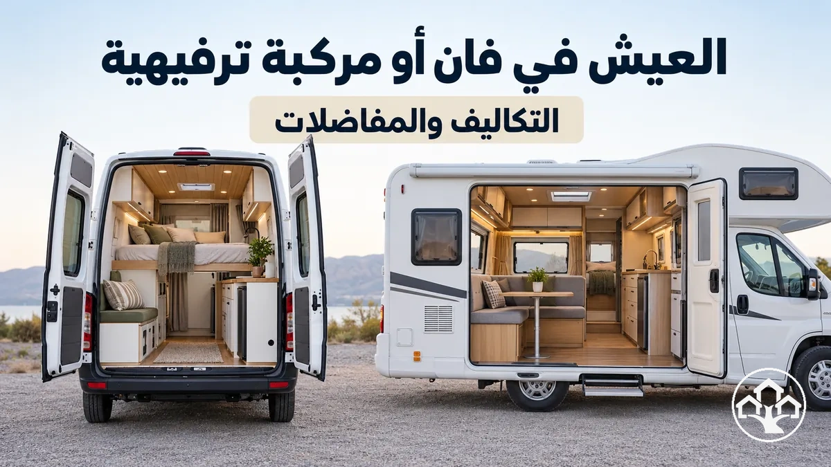فان ومركبة ترفيهية مجهزان بمساحات معيشة مدمجة