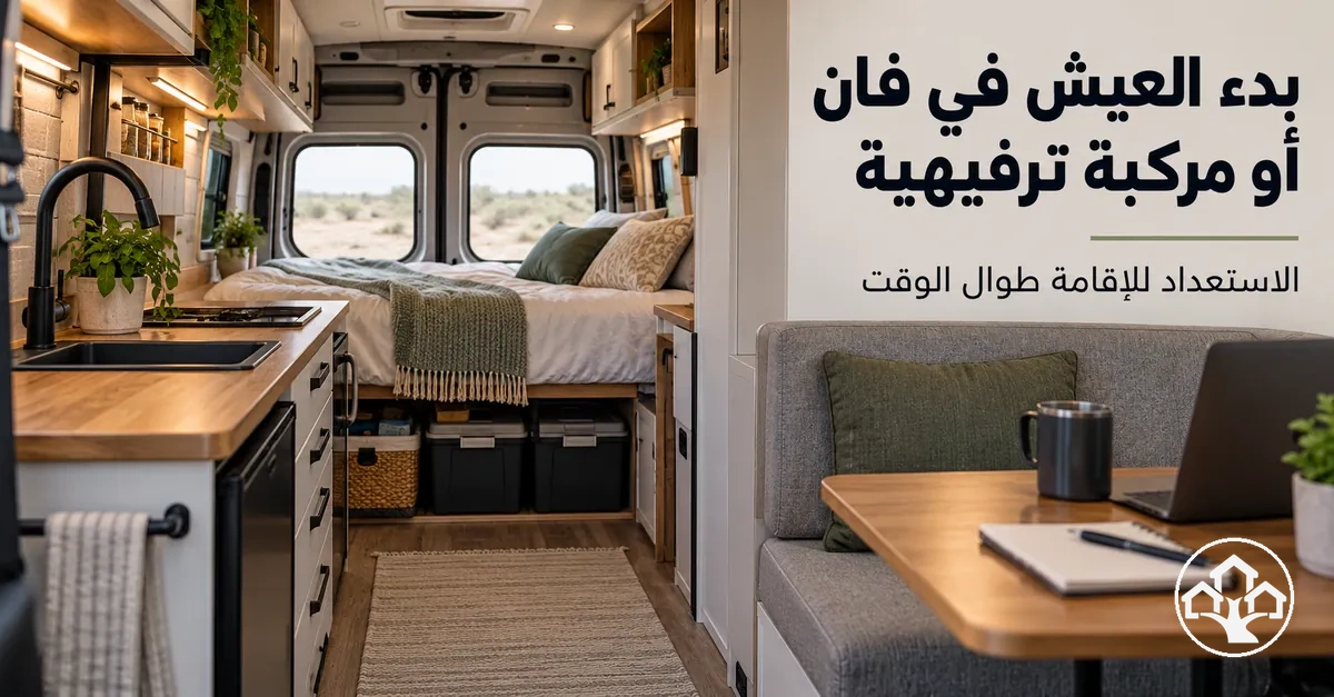 مقصورة فان أو مركبة ترفيهية مهيأة للإقامة فيها طوال الوقت