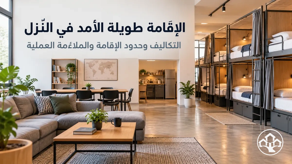 إقامة طويلة الأمد في نُزل مع أماكن نوم مشتركة ومساحات عامة