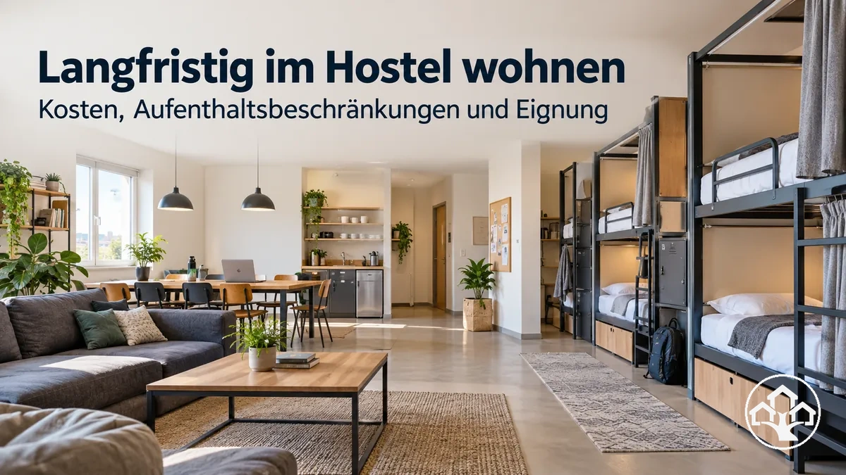 Langfristige Hostel-Unterkunft mit gemeinsam genutzten Schlaf- und Aufenthaltsbereichen
