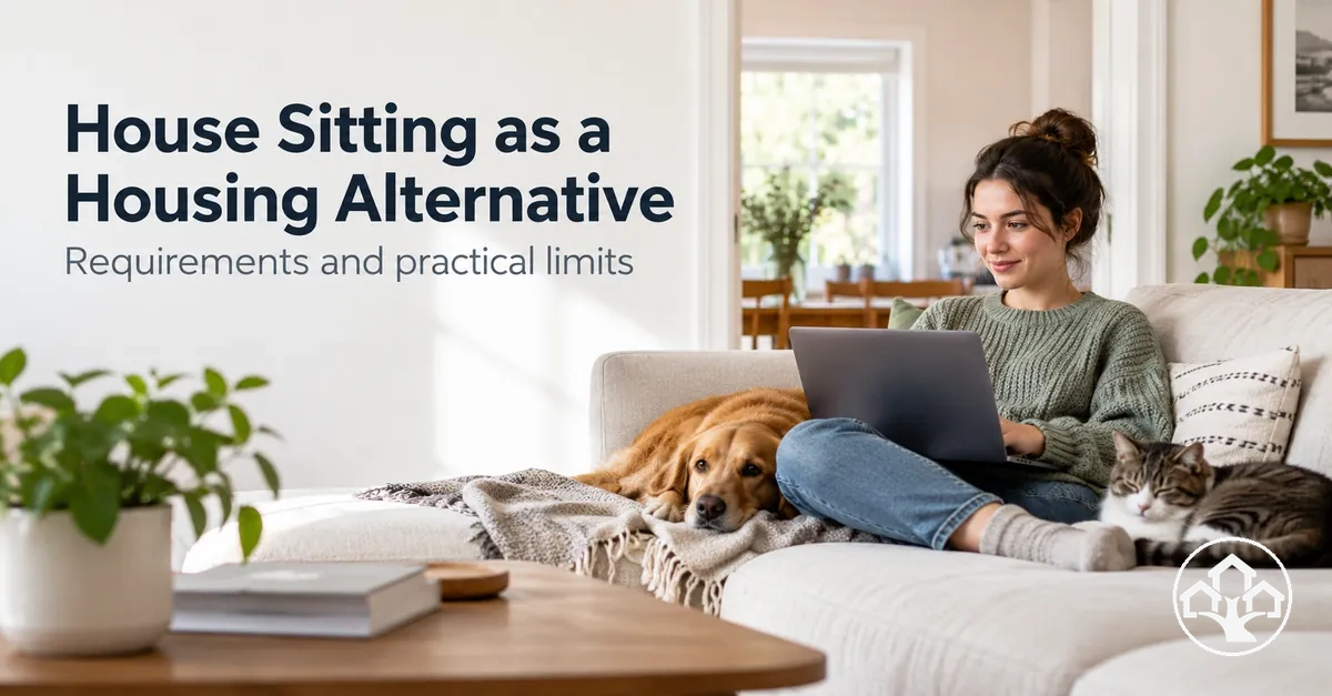 House sitter staying in a home as a temporary housing arrangement