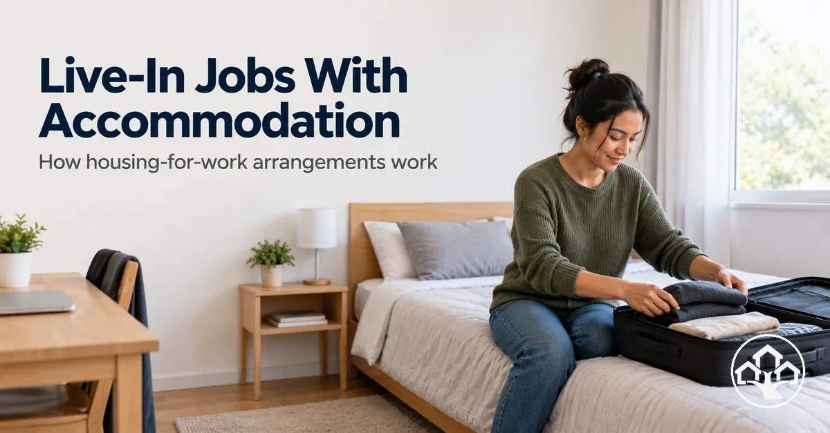 Worker accommodation illustrating a live-in job housing arrangement