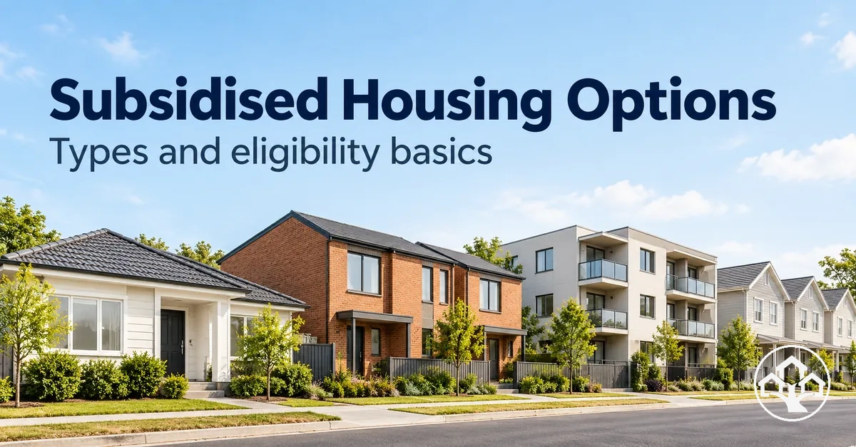 Different subsidised housing options represented as affordable homes