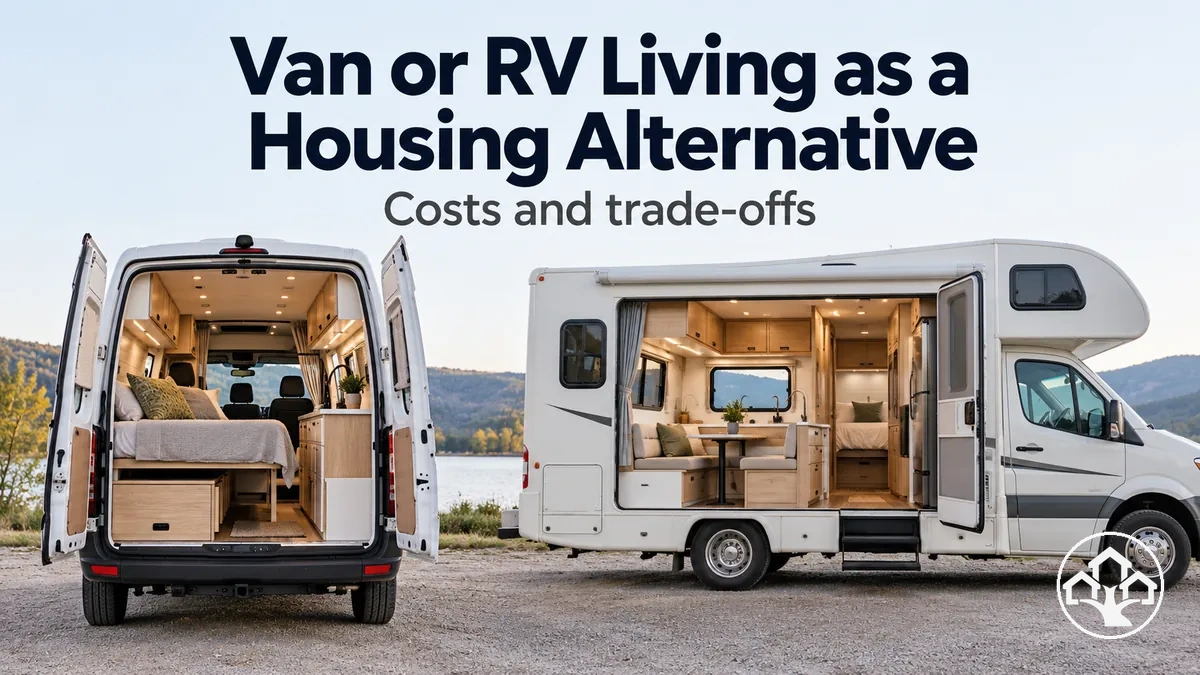 Van and RV living arrangements showing compact residential spaces