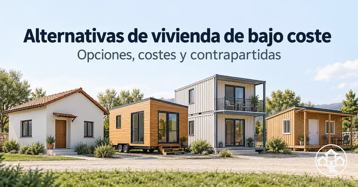 Alternativas de vivienda de bajo coste con sus costes y principales contrapartidas