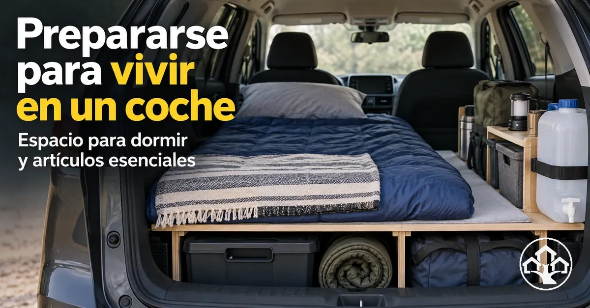 Coche preparado para vivir, con espacio para dormir y artículos esenciales