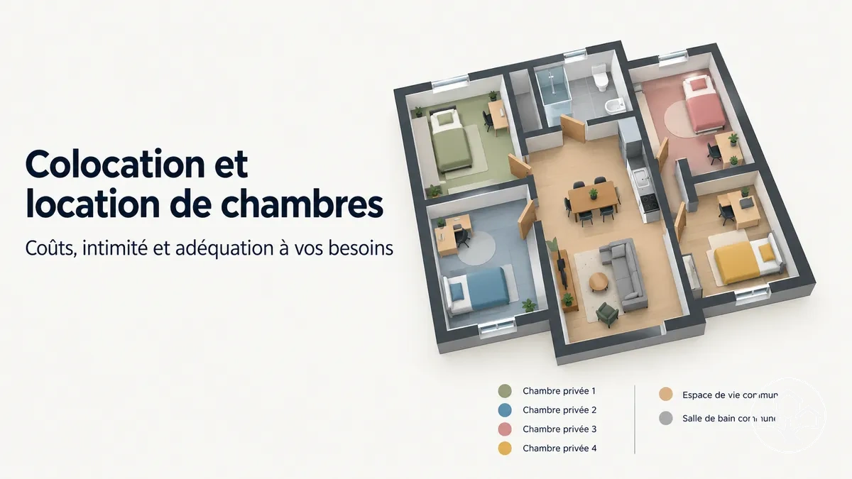 Colocation avec chambres privatives et espaces de vie communs