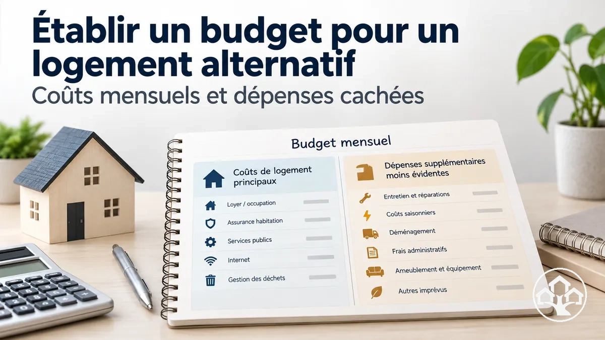 Budget mensuel présentant les coûts d’un logement alternatif et les dépenses cachées
