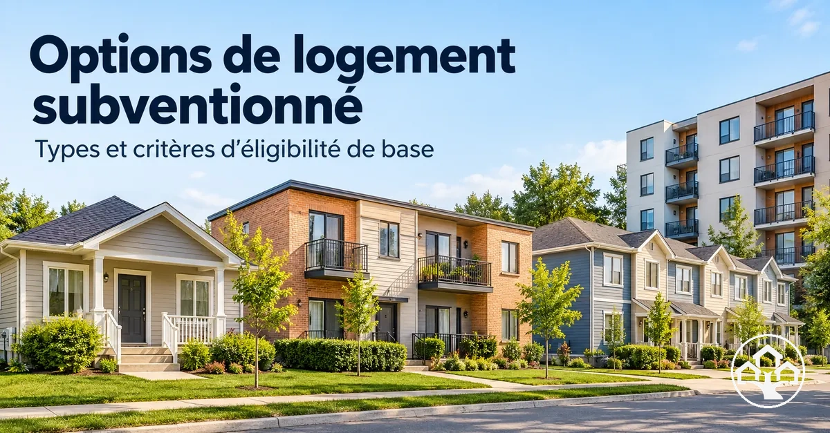 Différentes options de logement subventionné représentées par des habitations abordables