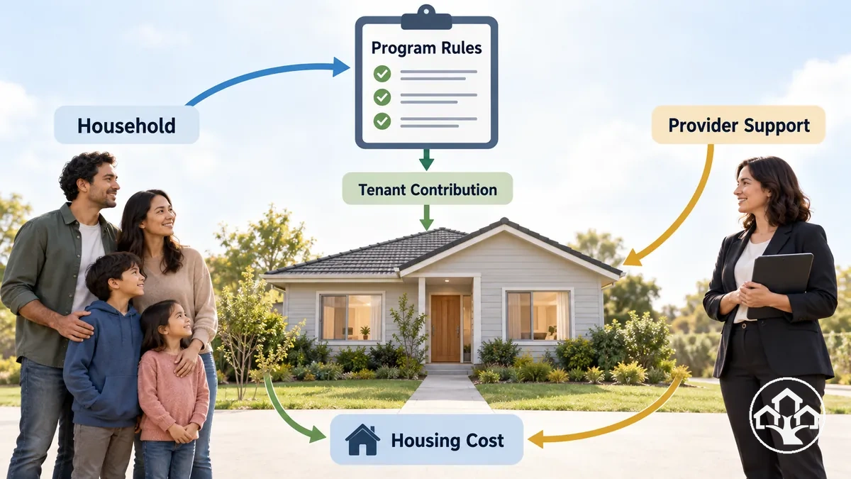Comment le logement subventionné combine la contribution du locataire et le soutien du programme ou de l organisme
