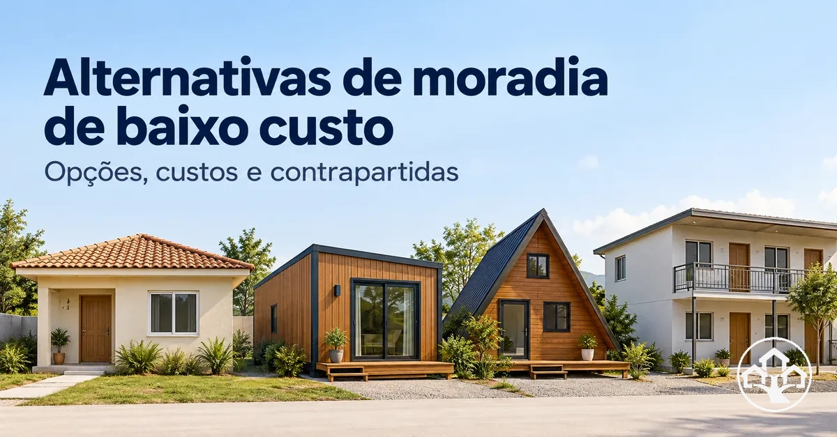 Alternativas de moradia de baixo custo com diferentes custos e contrapartidas