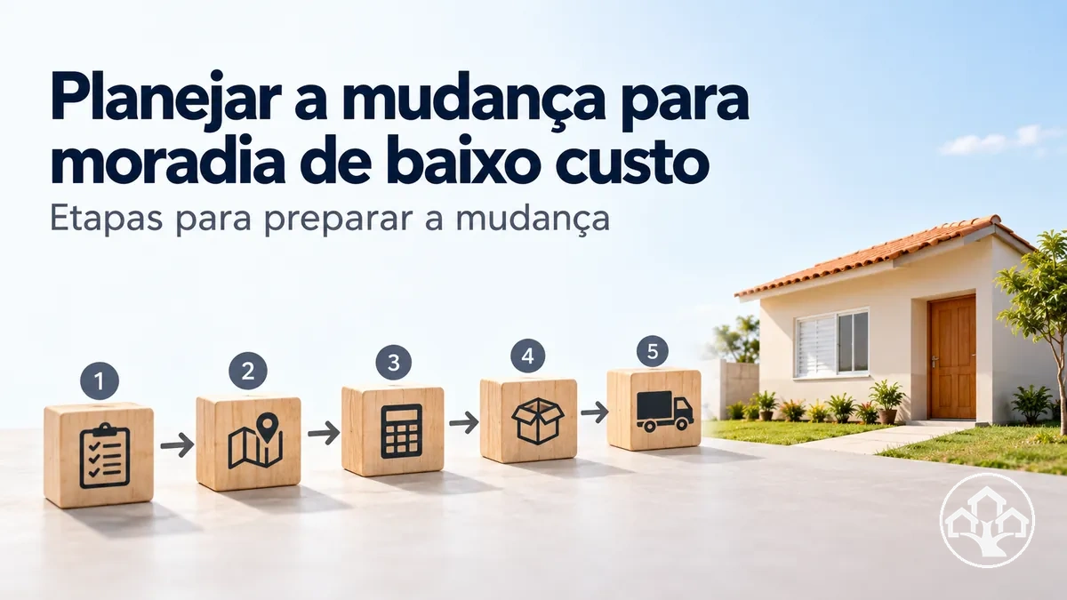 Etapas para planejar a mudança para uma alternativa de moradia de baixo custo