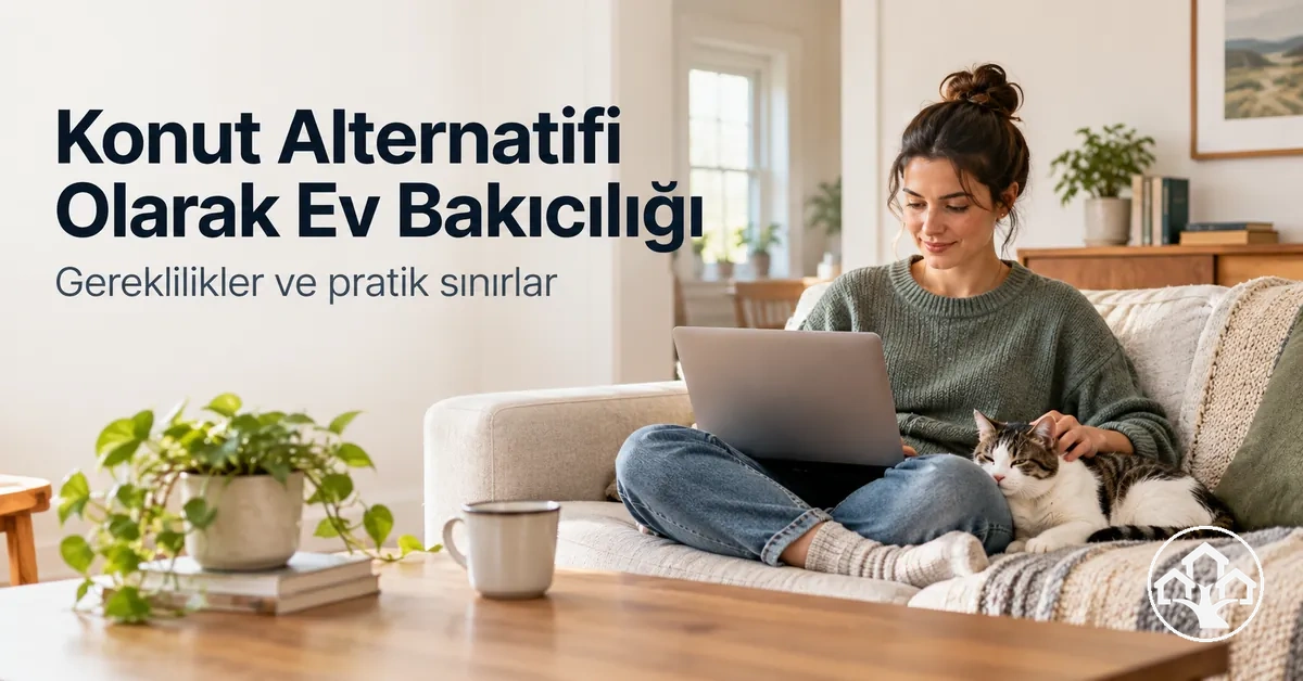 Geçici konaklama düzeni kapsamında bir evde kalan ev bakıcısı